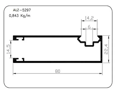 Guia Lateral Larga 80mm