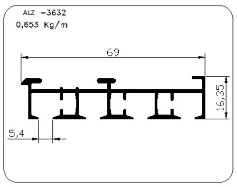 Trilho Painel 4 Vias